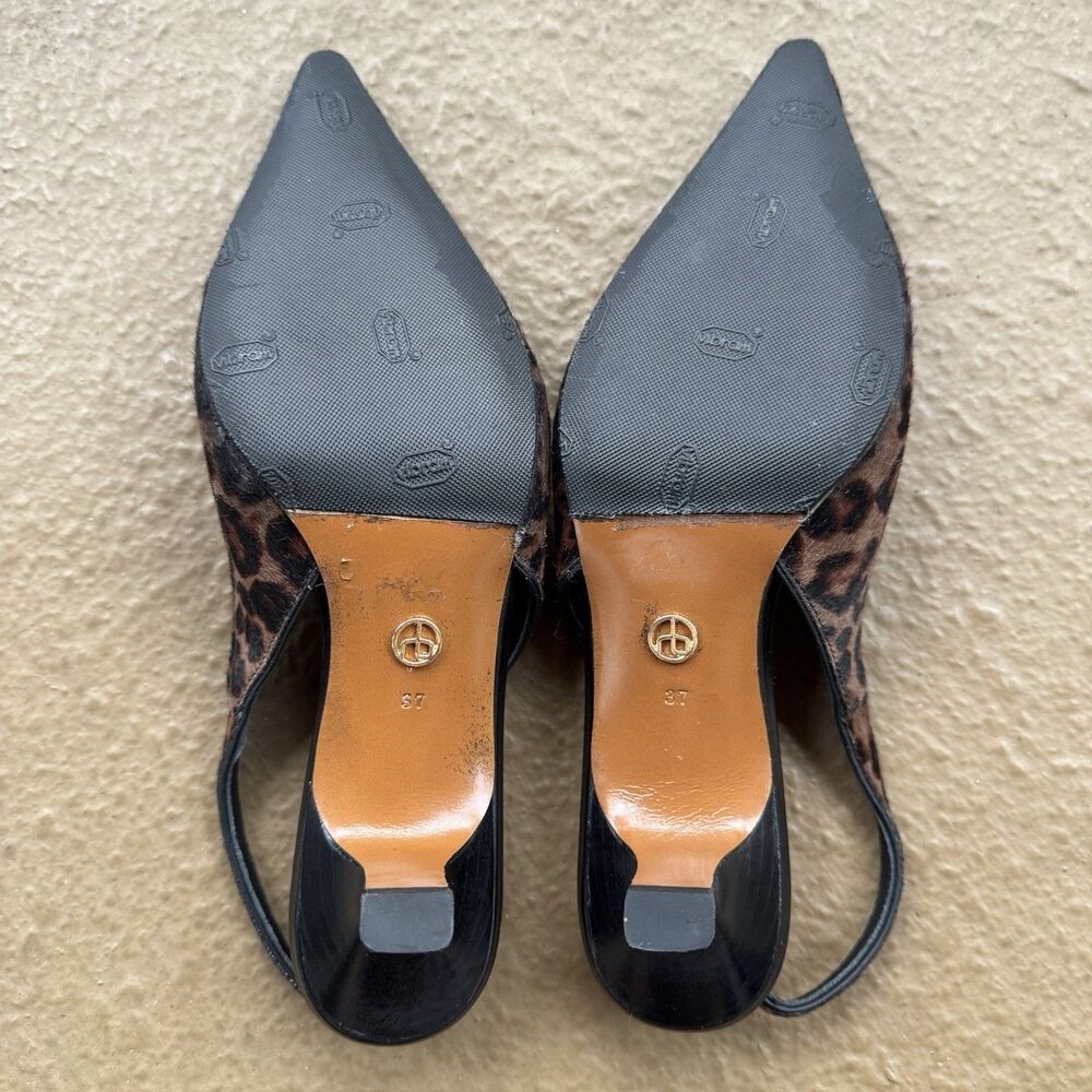Rag & Bone Madison 7 Leopard Calf Hair Slingback Kitten Heel Pumps Sz 37 M $468 - Picture 7 of 16